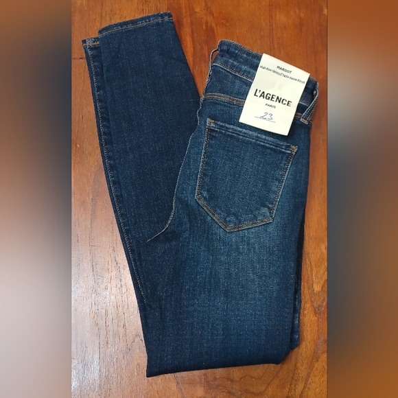 L'Agence Prime Blue Vintage High Rise Margot Skinny Jeans Womens Size 23 - Picture 9 of 9
